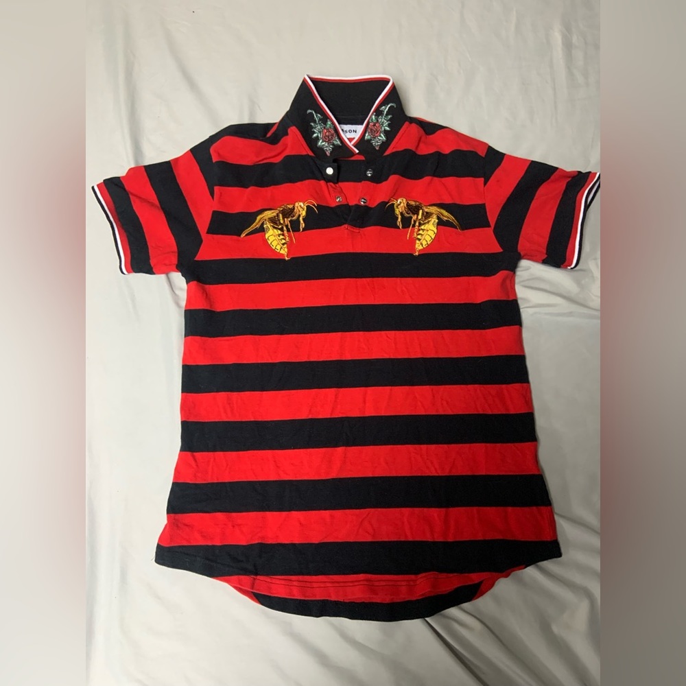 REASON striped polo shirt
